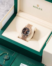 Rol_ex Presi_dent Day_Date Rose Gold Chocolate Diamond Dial Mens Watch Luxury Edition Premium Quality theroyaltime.in