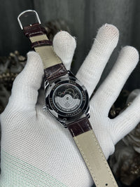 Patek Philipp e Brown White Leather Strap Premium Watch