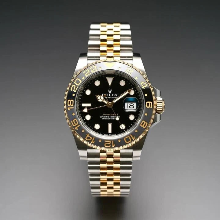 Role_x GMT Master II Zombie Black Grey Steel Yellow Gold Watch Two-tone Luxury Edition Premium Quality theroyaltime.in