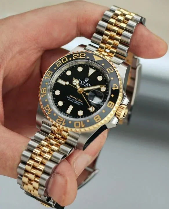Role_x GMT Master II Zombie Black Grey Steel Yellow Gold Watch Two-tone Luxury Edition Premium Quality theroyaltime.in