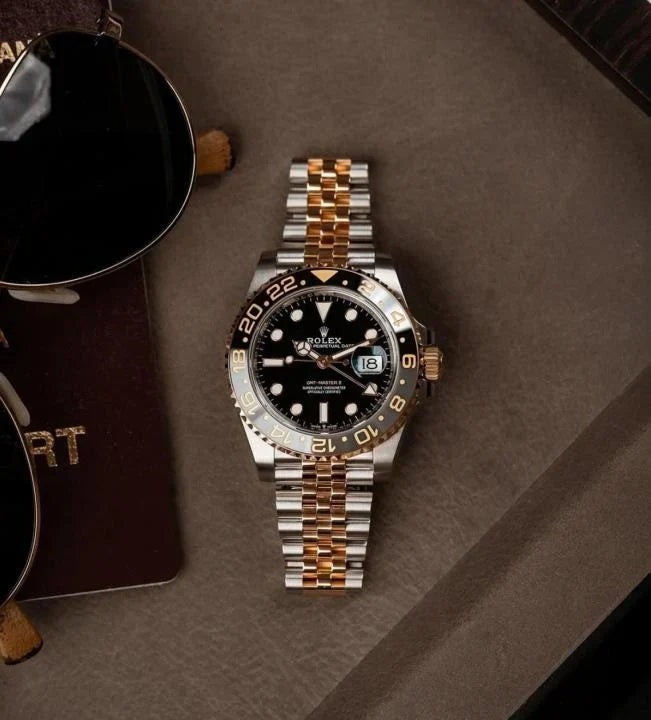 Role_x GMT Master II Zombie Black Grey Steel Yellow Gold Watch Two-tone Luxury Edition Premium Quality theroyaltime.in