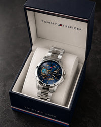 TOMMY HILFIGE R SKELETON AUTOMATIC SIL BLUE 546