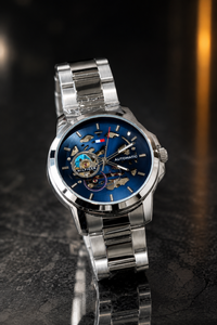 TOMMY HILFIGE R SKELETON AUTOMATIC SIL BLUE 546