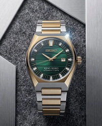King Se_iko Vanac Two Tone Black Green Dial Premium Quality Luxury Watch theroyaltime.in
