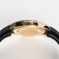 Role_x Yatch Master Yellow Gold Oysterflex Black Mint Mens Watch Luxury Edition Premium Quality theroyaltime.in