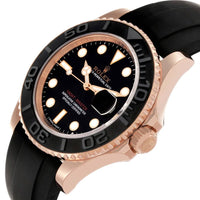 Role_x Yatch Master Rose Gold Oysterflex Black Mint Mens Watch Luxury Edition Premium Quality theroyaltime.in