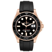 Role_x Yatch Master Rose Gold Oysterflex Black Mint Mens Watch Luxury Edition Premium Quality theroyaltime.in